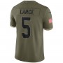 Trey Lance San Francisco 49ers Nike 2022 Salute To Service Limited Jersey - Olive
