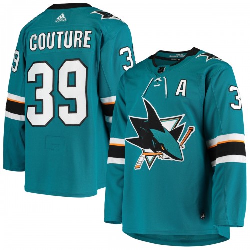 Logan Couture San Jose Sharks adidas Home Authentic Alternate Captain Player Jersey - Teal