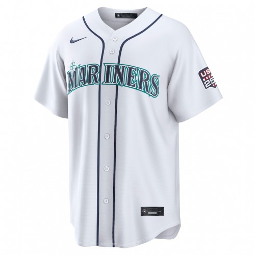 Cal Raleigh Seattle Mariners Nike USA 250 Fourth of July Home Stadium Jersey - White Cal Raleigh Seattle Mariners Nike USA 250 Fourth of July Home Stadium Jersey - White