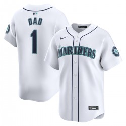Seattle Mariners Nike #1 Dad Home Limited Jersey - White Seattle Mariners Nike #1 Dad Home Limited Jersey - White