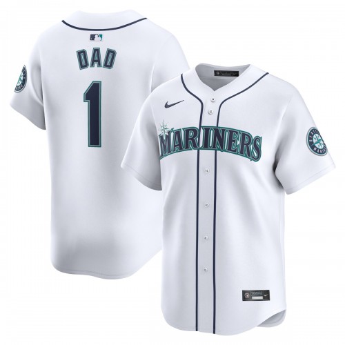 Seattle Mariners Nike #1 Dad Home Limited Jersey - White