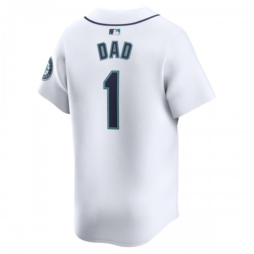 Seattle Mariners Nike #1 Dad Home Limited Jersey - White