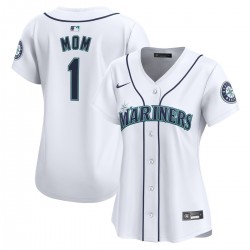 Seattle Mariners Nike Women's #1 Mom Home Limited Jersey - White Seattle Mariners Nike Women's #1 Mom Home Limited Jersey - White
