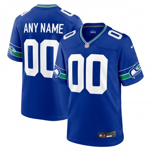 Seattle Seahawks Nike Throwback Custom Jersey - Royal