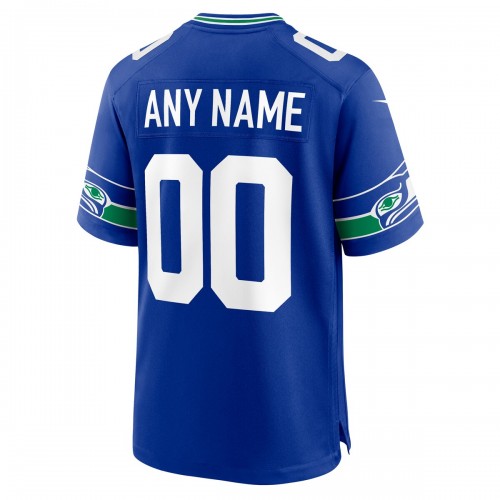 Seattle Seahawks Nike Throwback Custom Jersey - Royal