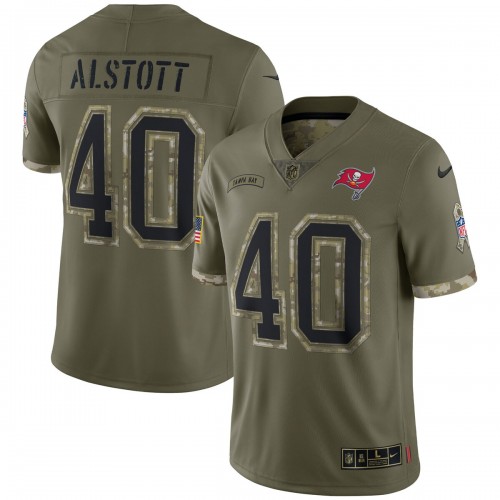 Mike Alstott Tampa Bay Buccaneers 2022 Salute To Service Retired Player Limited Jersey - Olive