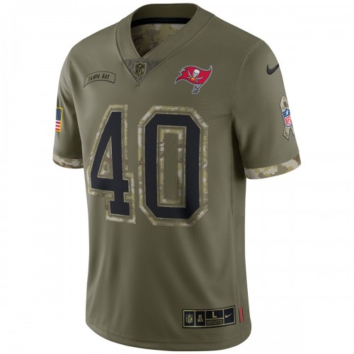 Mike Alstott Tampa Bay Buccaneers 2022 Salute To Service Retired Player Limited Jersey - Olive