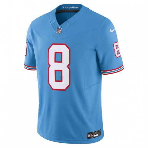 Will Levis Tennessee Titans Nike Alternate Oilers Throwback Vapor F.U.S.E. Limited Jersey - Light Blue