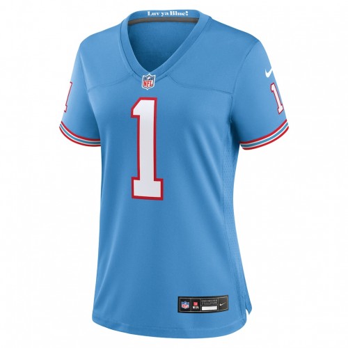 Cam Ward Tennessee Titans Nike Women's 2025 NFL Draft 2nd Alternate Game Jersey - Light Blue
