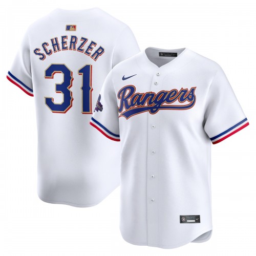 Max Scherzer Texas Rangers Nike 2024 Gold Collection Limited Player Jersey – White