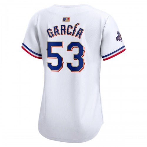 Adolis Garcia Texas Rangers Nike Women's 2024 Gold Collection Limited Player Jersey – White