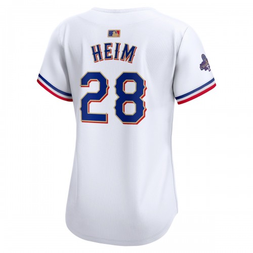 Jonah Heim Texas Rangers Nike Women's 2024 Gold Collection Limited Player Jersey – White