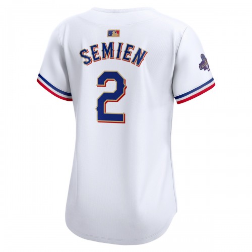 Marcus Semien Texas Rangers Nike Women's 2024 Gold Collection Limited Player Jersey – White