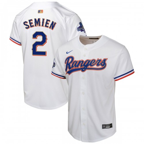 Marcus Semien Texas Rangers Nike Youth 2024 Gold Collection Limited Player Jersey – White