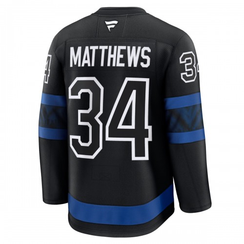 Auston Matthews Toronto Maple Leafs Fanatics Captain Patch Alternate Premium Jersey - Black