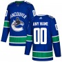 Vancouver Canucks adidas Authentic Custom Jersey - Blue