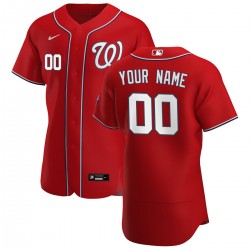 Washington Nationals Nike Alternate Authentic Custom Patch Jersey - Scarlet Washington Nationals Nike Alternate Authentic Custom Patch Jersey - Scarlet