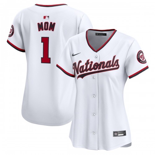 Washington Nationals Nike Women's #1 Mom Home Limited Jersey - White