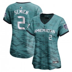 Marcus Semien American League Nike Women's 2023 MLB All-Star Game Limited Player Jersey - Teal Marcus Semien American League Nike Women's 2023 MLB All-Star Game Limited Player Jersey - Teal