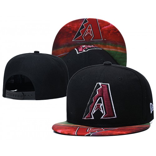 Arizona Diamondbacks Red Pattern Visor Snapback Hat – Black