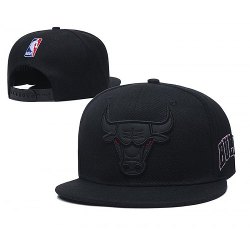 Chicago Bulls Black on Black Snapback Hat