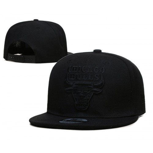 Chicago Bulls Primary Logo Black On Black Snapback Hat
