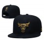 Chicago Bulls Golden Logo Black Snapback Hat
