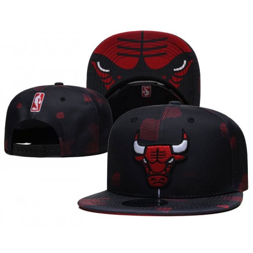 Chicago Bulls Pattern Under Visor Black Snapback Hat