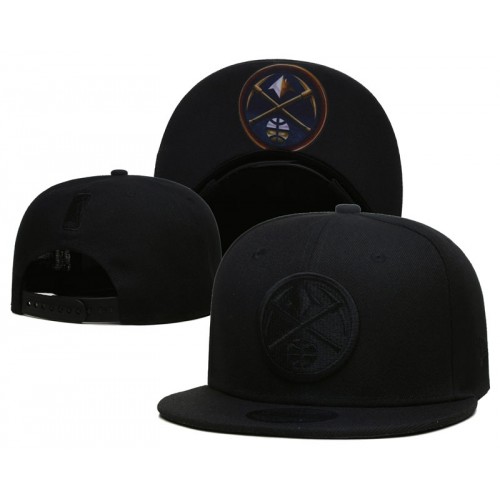 Denver Nuggets Logo Under Visor Black on Black Snapback Cap