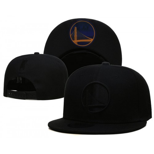 Golden State Warriors Logo Under Visor Black on Black Snapback Cap