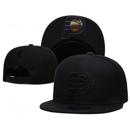 Indiana Pacers Logo Under Visor Black on Black Snapback Hat