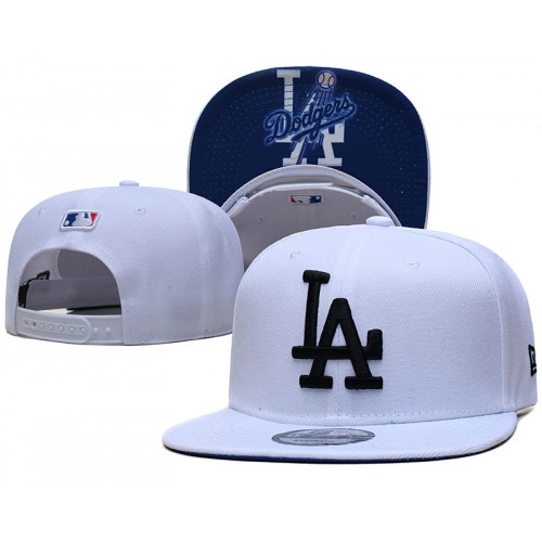 LA Dodgers Logo Under Visor White Snapback Hat