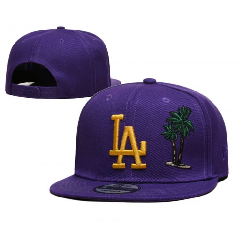 LA Dodgers Green Palm Tree Purple Snapback Cap