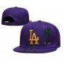 LA Dodgers Green Palm Tree Purple Snapback Cap
