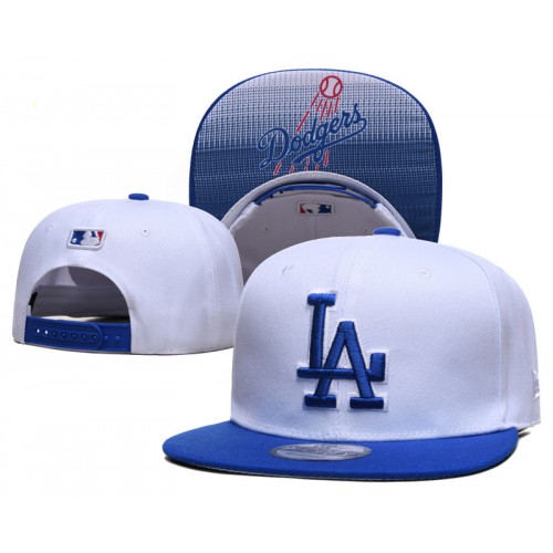 LA Dodgers Logo Under Visor 2 Tone White/Blue Snapback Hat