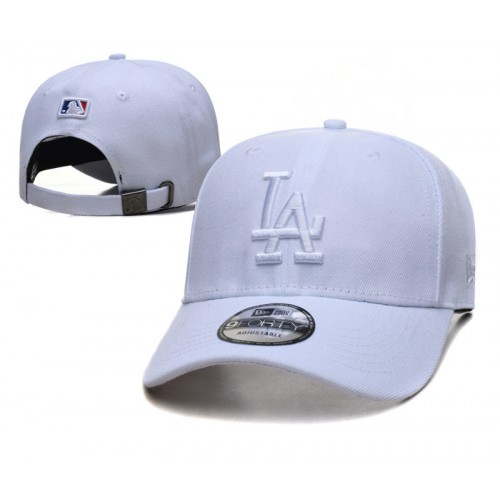 Los Angeles Dodgers White on White Adjustable Hat