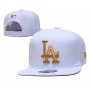 Los Angeles Dodgers White Gold Logo Snapback Hat