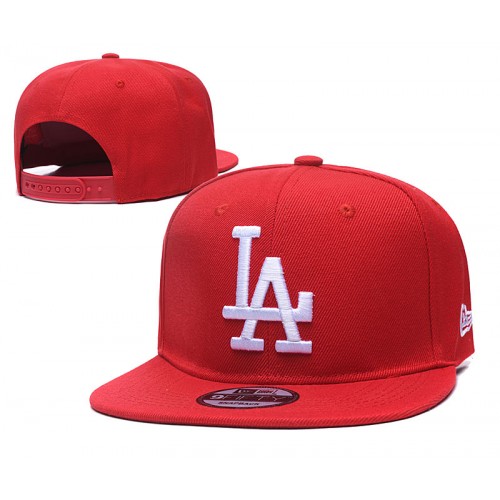 Los Angeles Dodgers Red White Logo Snapback Hat
