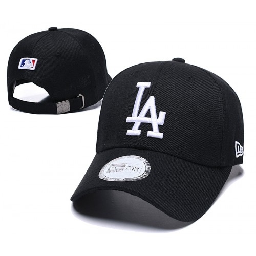 Los Angeles Dodgers Black White Logo Adjustable Hat