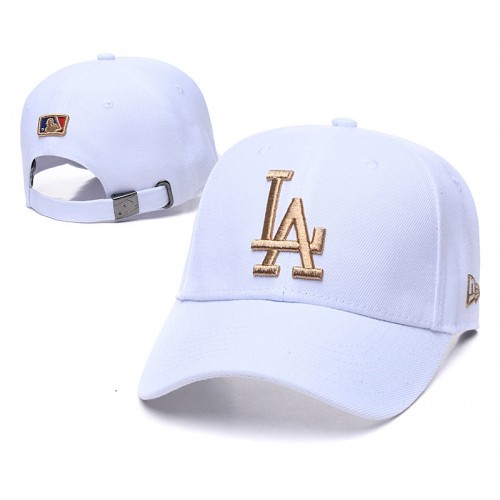 Los Angeles Dodgers White Gold Logo Adjustable Hat