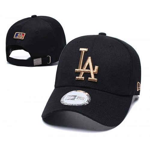 Los Angeles Dodgers Black Gold Logo Adjustable Hat