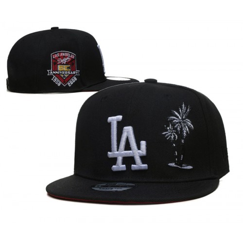 LA Dodgers Anniversary Palm Tree Black Snapback Cap