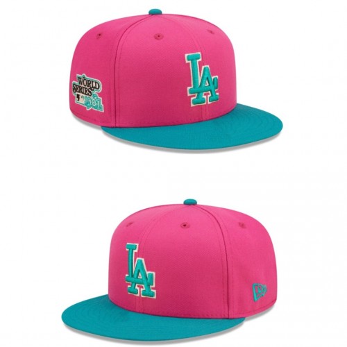 Los Angeles Dodgers Pink/Green Cooperstown Collection 1981 World Series Passion Snapback Hat