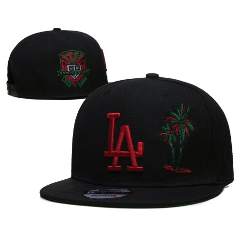 Los Angeles Dodgers 50th Anniversary Palm Tree Black Snapback Hat