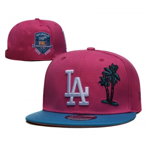 Los Angeles Dodgers 50th Anniversary Palm Tree 2Tone Pink/Blue Snapback Hat