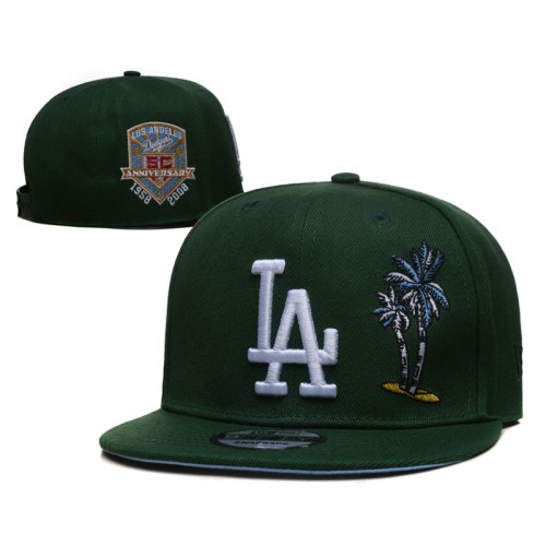 Los Angeles Dodgers 50th Anniversary Palm Tree Dark Green Snapback Hat