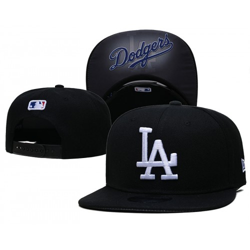 Los Angeles Dodgers Logo Under Visor Black Snapback Hat