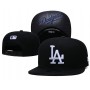 Los Angeles Dodgers Logo Under Visor Black Snapback Hat