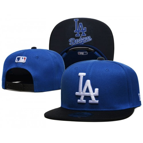 Los Angeles Dodgers Logo Under Visor 2 Tone Blue/Black Snapback Hat