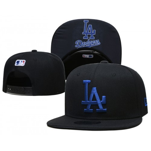 Los Angeles Dodgers Logo Under Visor Black/Blue Snapback Hat